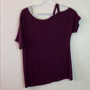 Maroon off-the-shoulder Knit top